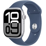 Apple Watch Series 10 (2024) GPS 46 mm koperta aluminiowa Silver + pasek Denim Sport Band M/L