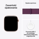 Apple Watch Series 10 (2024) GPS 42 mm koperta aluminiowa Rose Gold + pasek Plum Sport Loop