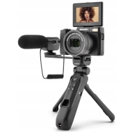 Aparat cyfrowy AgfaPhoto Realishot VLG-4K Optical + akcesoria do vlogowania Czarny - Black
