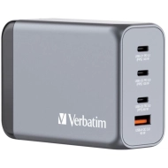 Ładowarka sieciowa Verbatim 32205 GaN GNC-240 W 3xUSB-C/USB-A + Adapter EU/UK/US Szara - Grey