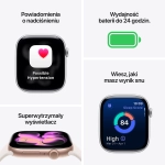 Apple Watch Series 11 (2025) GPS + Cellular 42mm koperta tytanowa Gold + pasek Light Blush Sport Band S/M