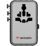 Adapter podróżny Verbatim 2x USB-C 2x USB-A 1x AC + 1x Kabel USB-C Czarny - Black