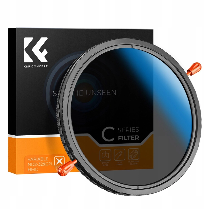 Filtr K&F Concept 2w1 CPL ND2-ND32 37 mm
