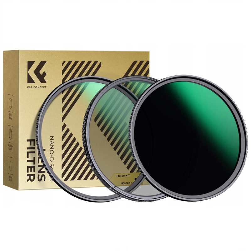 Zestaw filtrów K&F Concept 3w1 NANO-D CPL NANO-D UV NANO-D ND1000 55 mm