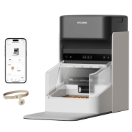 Dozownik karmy Petlibro RFID One 3 l + obroża Biało-czarny - White and black