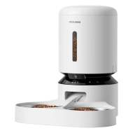 Dozownik karmy z podwójną miską Petlibro Granary Smart 5L Biały - White