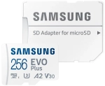 Karta pamięci Samsung microSDXC EVO Plus 2021 256 GB A2 V30 U3 UHS-I (130 MB/s) + adapter SD