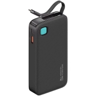 Powerbank USAMS US-CD224 USB-CRetractable 10000 mAh 20 W Czarny - Black