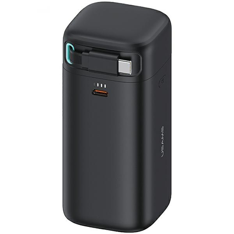 Powerbank USAMS US-CD216 XMF Series USB-CRetractable 18000 mAh 45 W Czarny - Black
