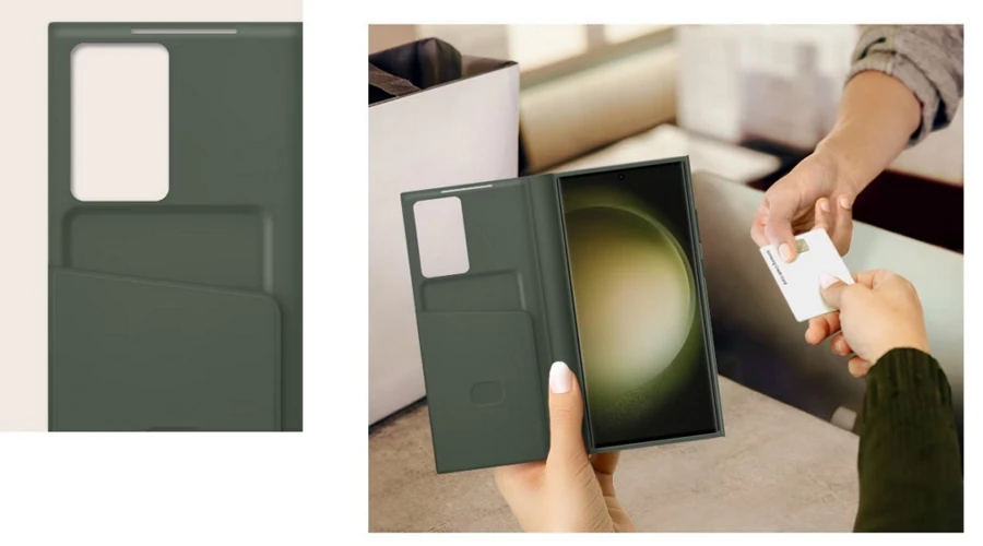 Pokrowiec Samsung Smart View Wallet Case do Galaxy S23 Ultra Cream