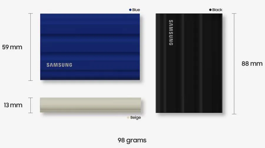 Dysk Samsung Portable SSD T7 Shield USB 3.2 2 TB niebieski