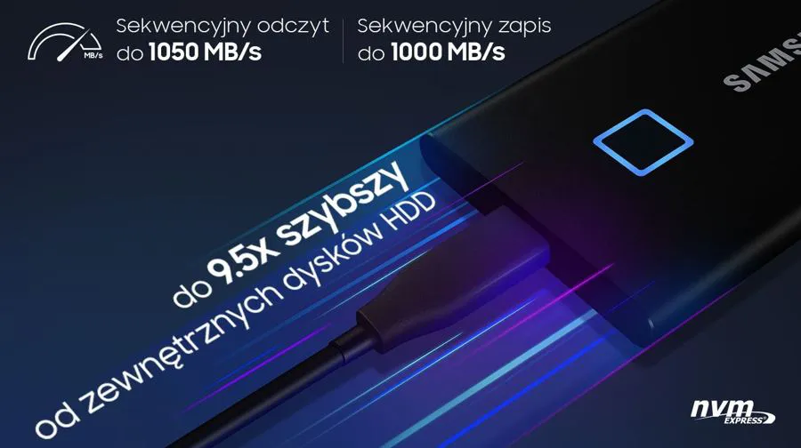 Dysk Samsung Portable SSD T7 Touch USB 3.2 1 TB czarny