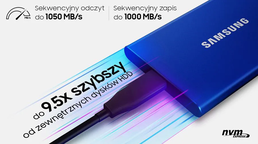 Dysk Samsung Portable SSD T7 USB 3.2 2 TB szary