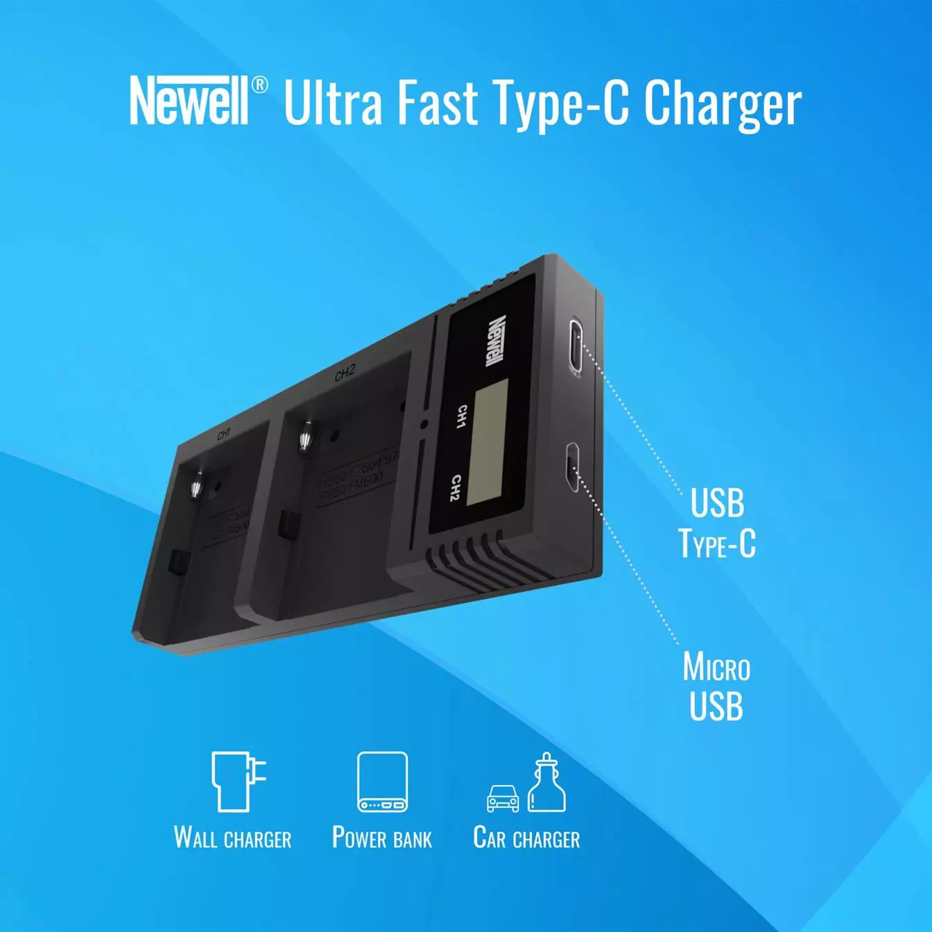 Ładowarka Newell Ultra Fast Type-C do akumulatorów NP-F, NP-FM