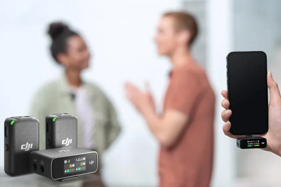 Bezprzewodowy system transmisji audio DJI Mic 2 (2 TX + 1 RX + etui ładujące)