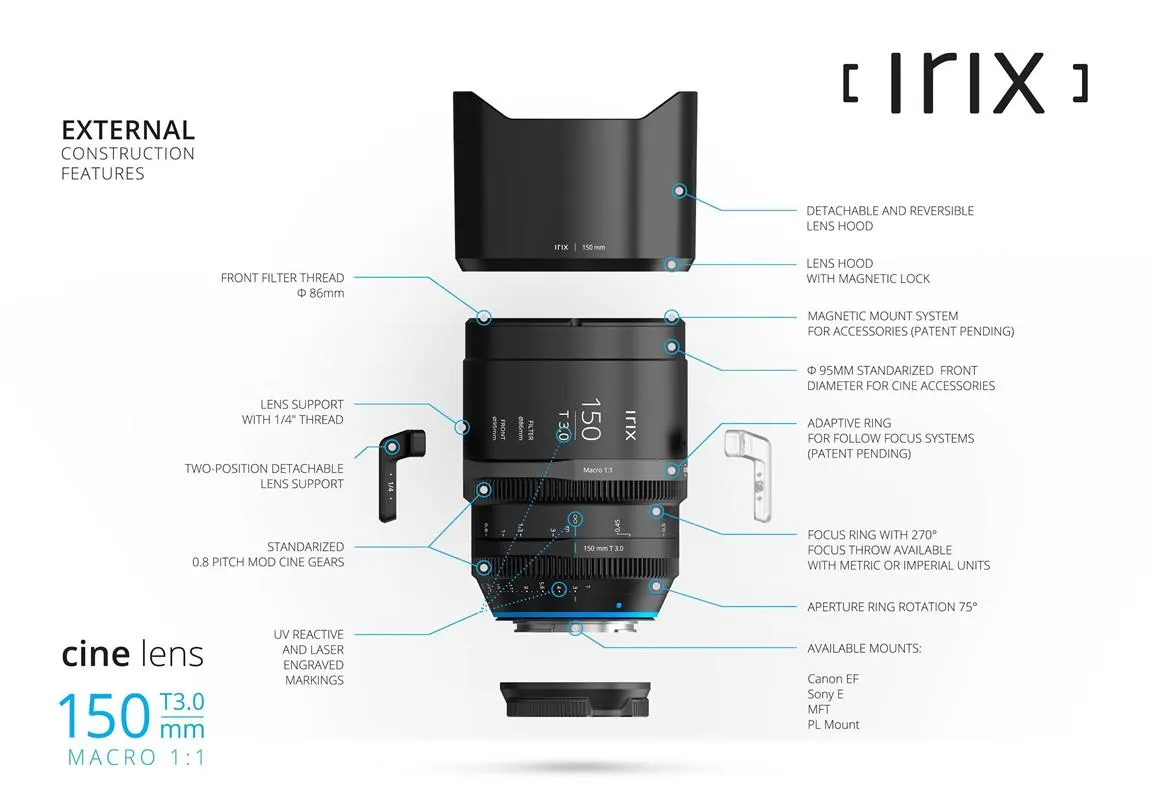 Obiektyw Irix Cine 150 mm T3.0 Makro do Canon EF