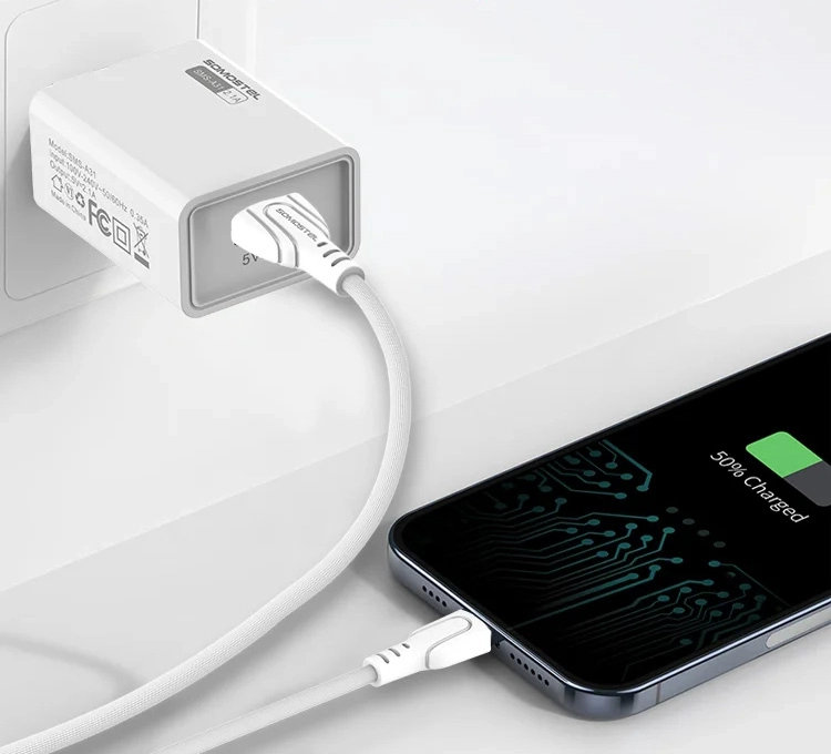 Ładowarka sieciowa SMS-A31 2A Somostel biała + kabel USB-C
