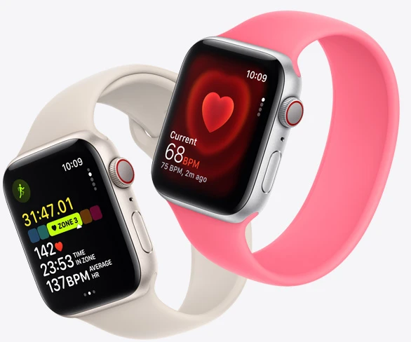 Apple Watch SE V2 GPS 40 mm koperta z aluminium w kolorze srebrnym z opaską sportową w kolorze zimowego błękitu